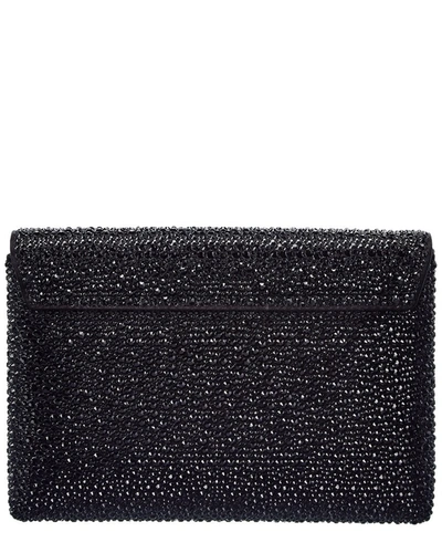 Shop Versace La Medusa Envelope Silk Wallet On Chain In Black