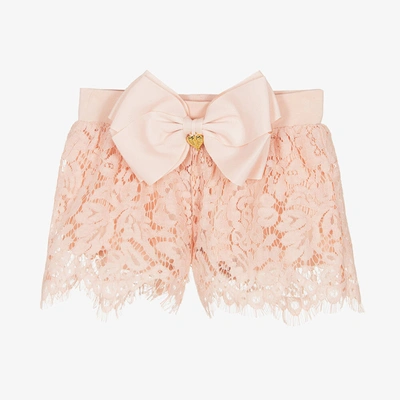 Shop Angel's Face Girls Pink Cotton Lace Shorts
