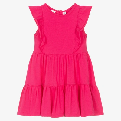 Shop Ido Baby Girls Pink Tiered Cotton Dress