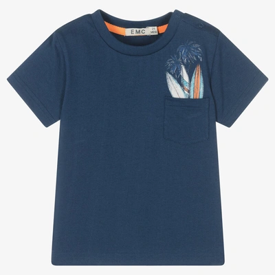 Shop Everything Must Change Boys Navy Blue Cotton Surfboard T-shirt
