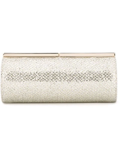 Jimmy Choo Trinket Champagne Glitter Fabric Clutch Bag