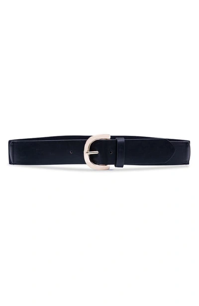Shop Linea Pelle Smooth Stretch Belt In Black
