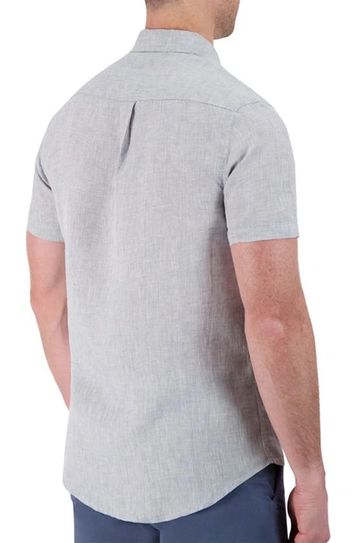 Shop Report Collection Short Sleeve Linen Shirt In Lt Grey