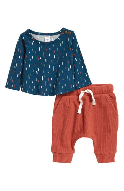 Shop Nordstrom Kids'  Playground Print Top And Joggers Set In Teal Seagate Confetti- Rust