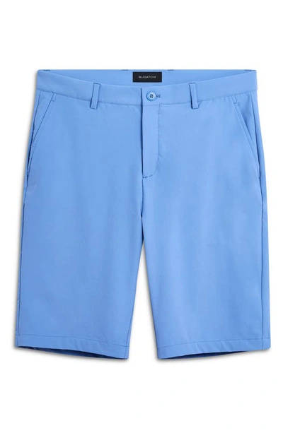 Shop Bugatchi Flat Front Shorts In Riviera