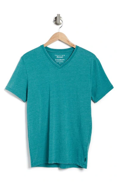 Shop Lucky Brand Relaxed Fit V-neck T-shirt In Quetzal Green