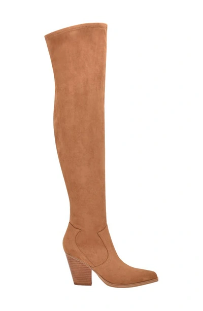Shop Marc Fisher Ltd Gwyneth Over The Knee Boot In Medium Natural