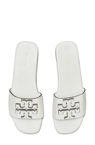 Tory Burch Slides In Nappa Leather With Monogram In Gardenia