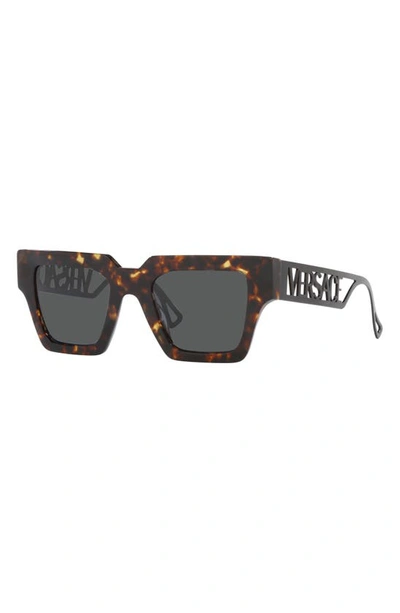 Shop Versace 50mm Square Sunglasses In Havana