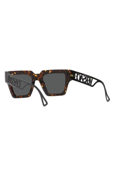 Shop Versace 50mm Square Sunglasses In Havana