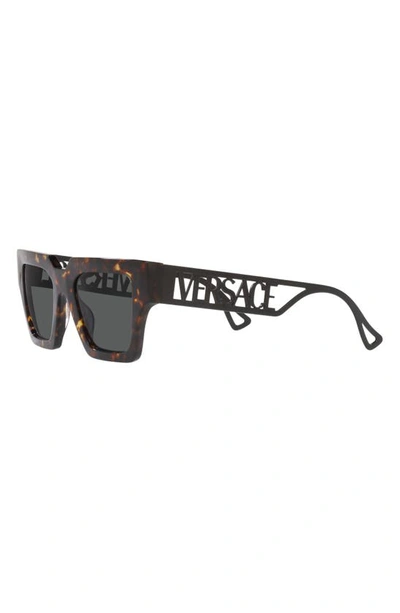 Shop Versace 50mm Square Sunglasses In Havana