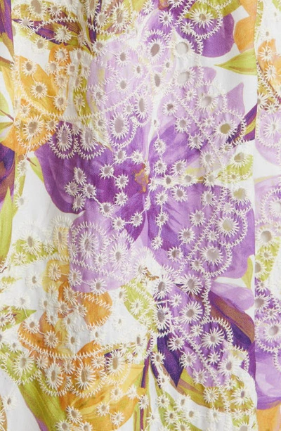 Shop Adelyn Rae Kathleena Embroidered Eyelet Cutout Midi Dress In Lilac