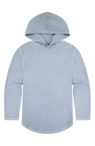 Shop Goodlife Sunfaded Micro Terry Hoodie In Riverside Blue