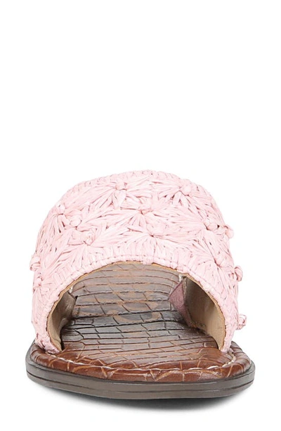 Shop Sam Edelman Kids' Giovanna Raffia Slide Sandal In Powder Pink