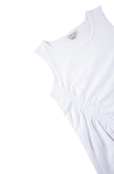 Shop Habitual Kids' Asymmetric Ruched Stretch Cotton Tank In White