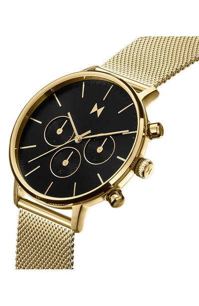 Mvmt Watches Mvmt Legacy Traveler Chronograph Mesh Strap Watch, 42mm In Black