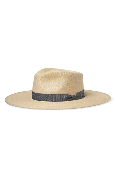 Shop Brixton Jo Straw Rancher Hat In Natural/ Black/ White