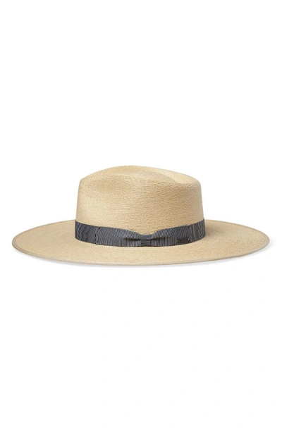 Shop Brixton Jo Straw Rancher Hat In Natural/ Black/ White