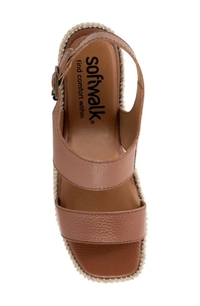 Softwalk Hartley Womens Leather Slingbacks Espadrilles In Brown