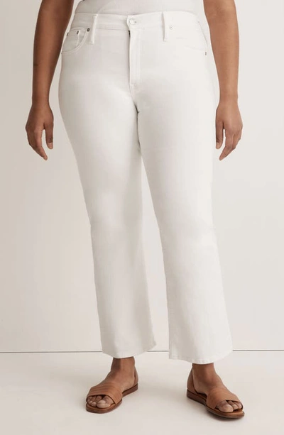 Madewell Kick Out Crop Flare Jeans In Pure White