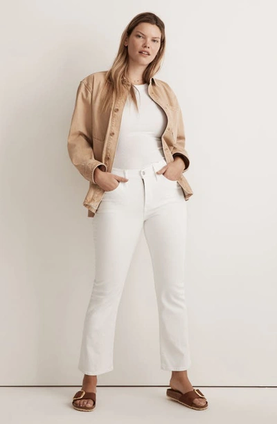 Shop Madewell Kick Out Crop Jeans In Pure White