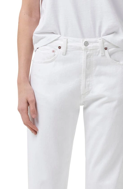 Shop Agolde Parker Crop Straight Leg Organic Cotton Jeans In Milkshake