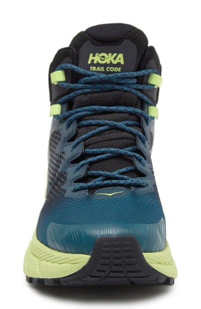 Shop Hoka Trail Code Gtx Hiking Shoe In Blue Graphite / Blue Coral