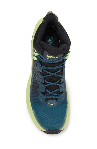 Shop Hoka Trail Code Gtx Hiking Shoe In Blue Graphite / Blue Coral
