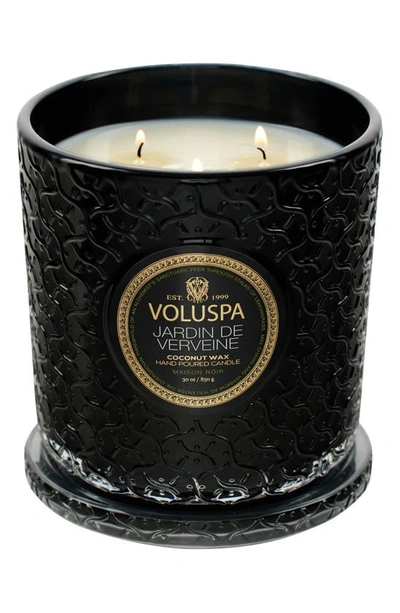 Shop Voluspa Jardin De Verveine Luxe Candle, One Size oz In Black Tones
