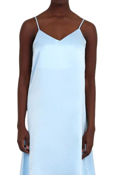 Shop Papinelle Pure Silk Slip Nightgown In Cloud Blue