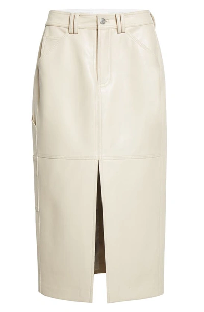 Shop A.l.c Alden Faux Leather Midi Skirt In Mirage