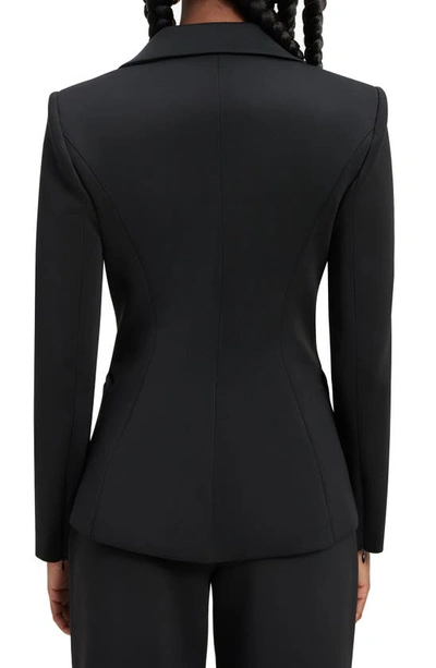 Good American Sculpted Velvet Blazer In Black001