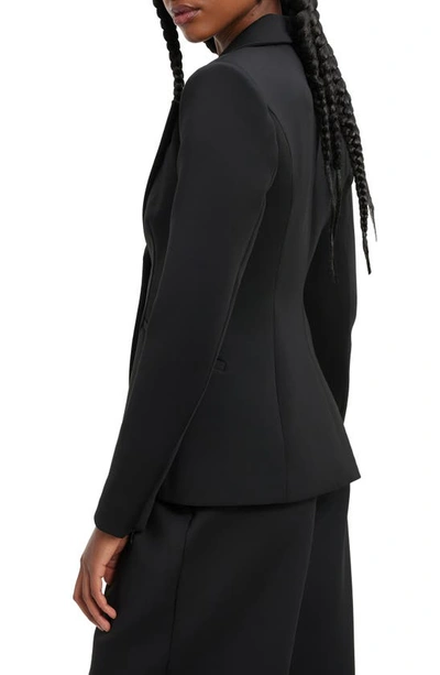 Good American Sculpted Velvet Blazer In Black001