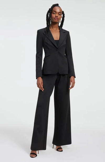 Good American Sculpted Velvet Blazer In Black001