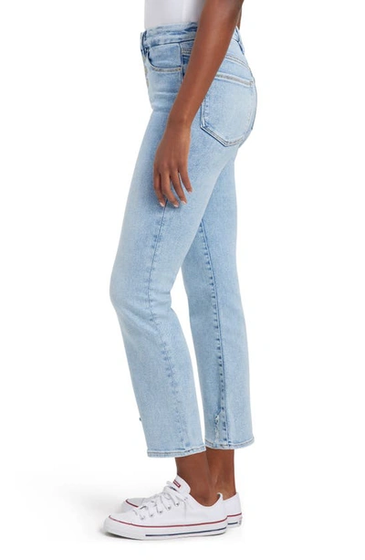 Shop Good American Good Legs Button Fly Straight Leg Jeans In Indigo400