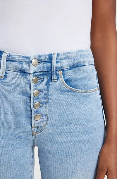 Good American Good Legs Button Fly Straight Leg Jeans In Indigo400