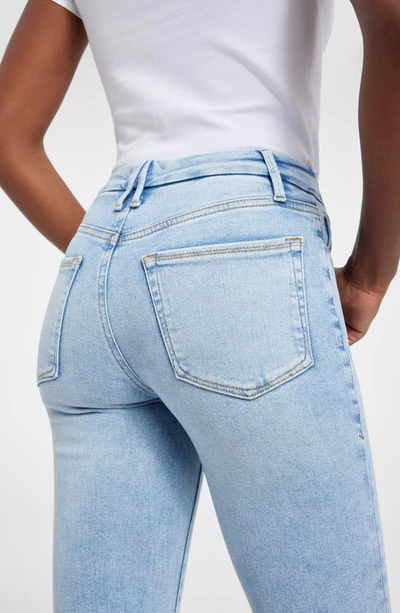 Good American Good Legs Button Fly Straight Leg Jeans In Indigo400
