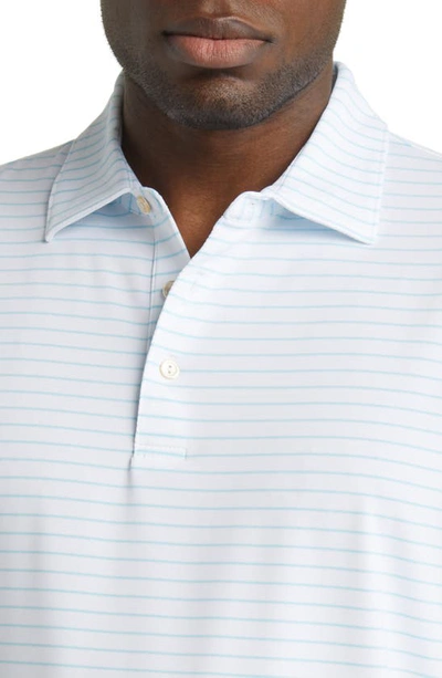Shop Peter Millar Drum Performance Jersey Polo In White/ Radiant Blue