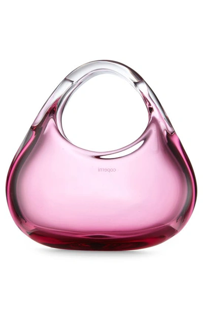 Shop Coperni Micro Swipe Glass Baguette Top Handle Bag In Glass Pink