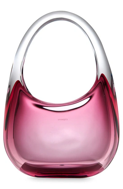 Shop Coperni Mini Swipe Glass Top Handle Bag In Glass Pink