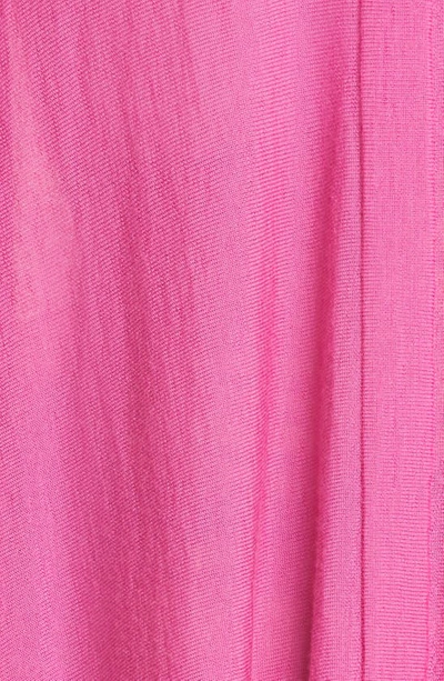 Shop Rick Owens Longline Wool Wrap Cardigan In Hot Pink