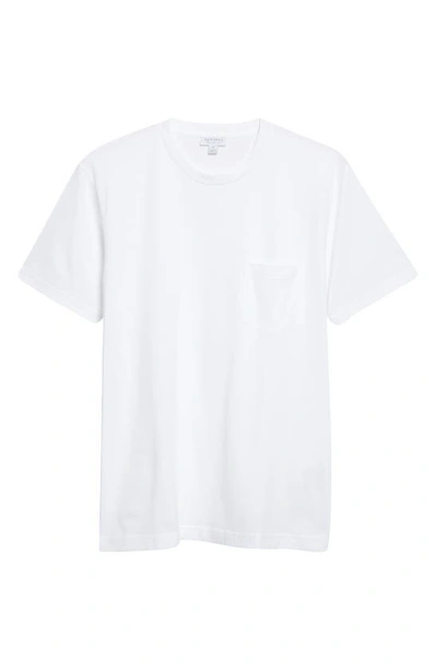 Shop Sunspel Riviera Supima® Cotton Pocket T-shirt In White