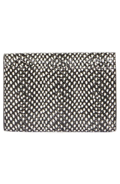 Shop Saint Laurent Monogram Python Embossed Envelope Wallet In Black