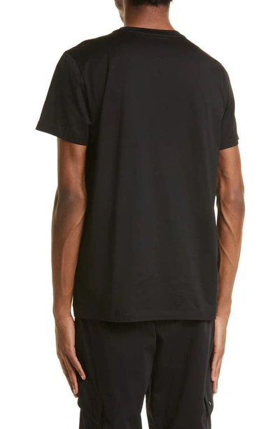 Moncler Crewneck T Shirt Featuring Multiple Patches In Black