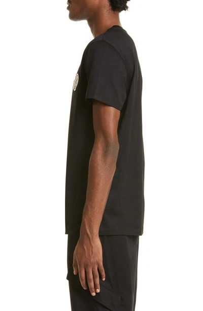 Moncler Crewneck T Shirt Featuring Multiple Patches In Black