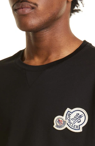 Moncler Crewneck T Shirt Featuring Multiple Patches In Black