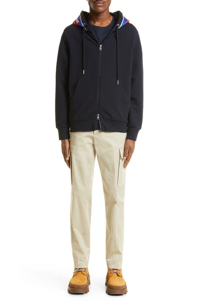 Moncler Double Logo Patch T-shirt In Navy