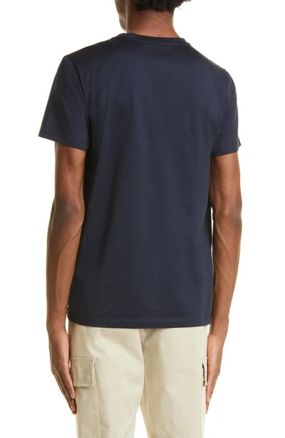 Moncler Double Logo Patch T-shirt In Navy