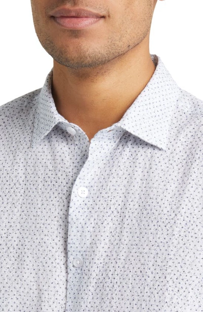 Shop Robert Barakett Jones Microdot Short Sleeve Button-up Shirt In White