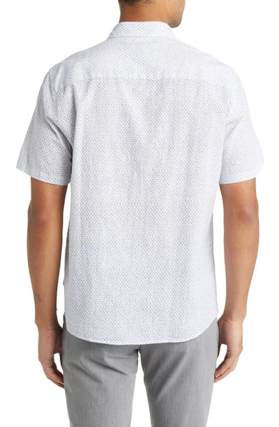 Shop Robert Barakett Jones Microdot Short Sleeve Button-up Shirt In White